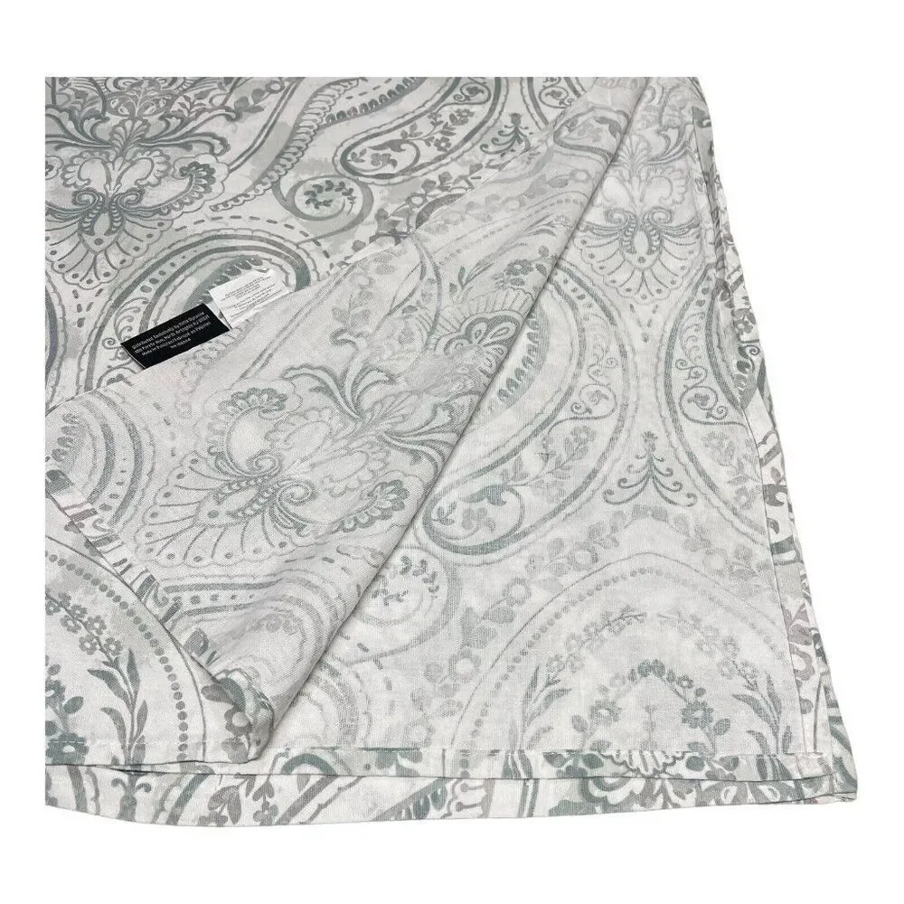 Green Blue Paisley Nicole Miller Home Fabric Shower Curtain Boho Print 63x67.75